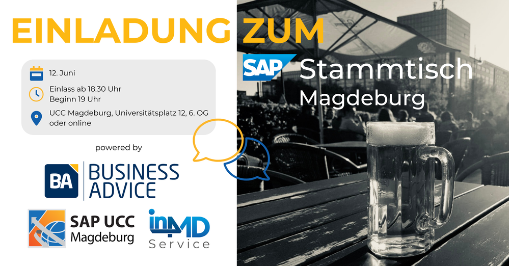 SAP Stammtisch Treffen #Magdeburg am 12.06.2023