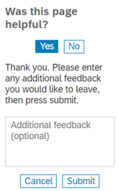 Asks users for feedback on content