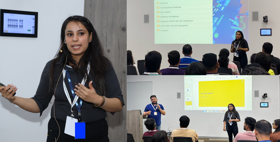 Session on FedML with Hyperscaler & SAP Datasphere [In frame speakers: Navya and Lalit]