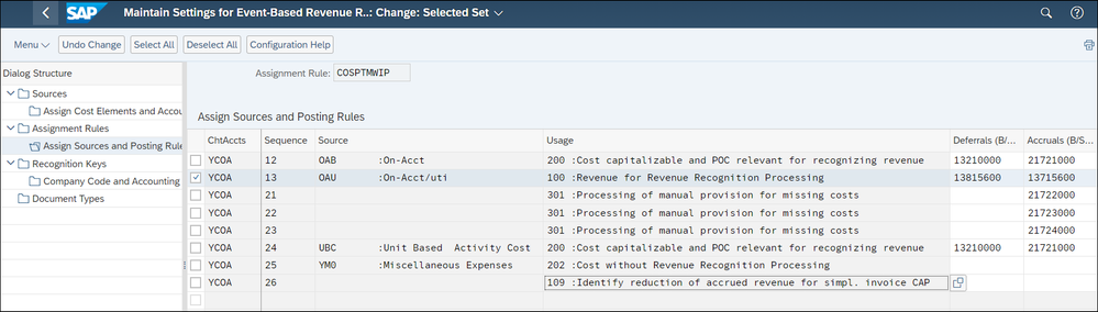 Figure22: Maintain Settings for Event-Based Revenue Recognition (SSCUI 102530)