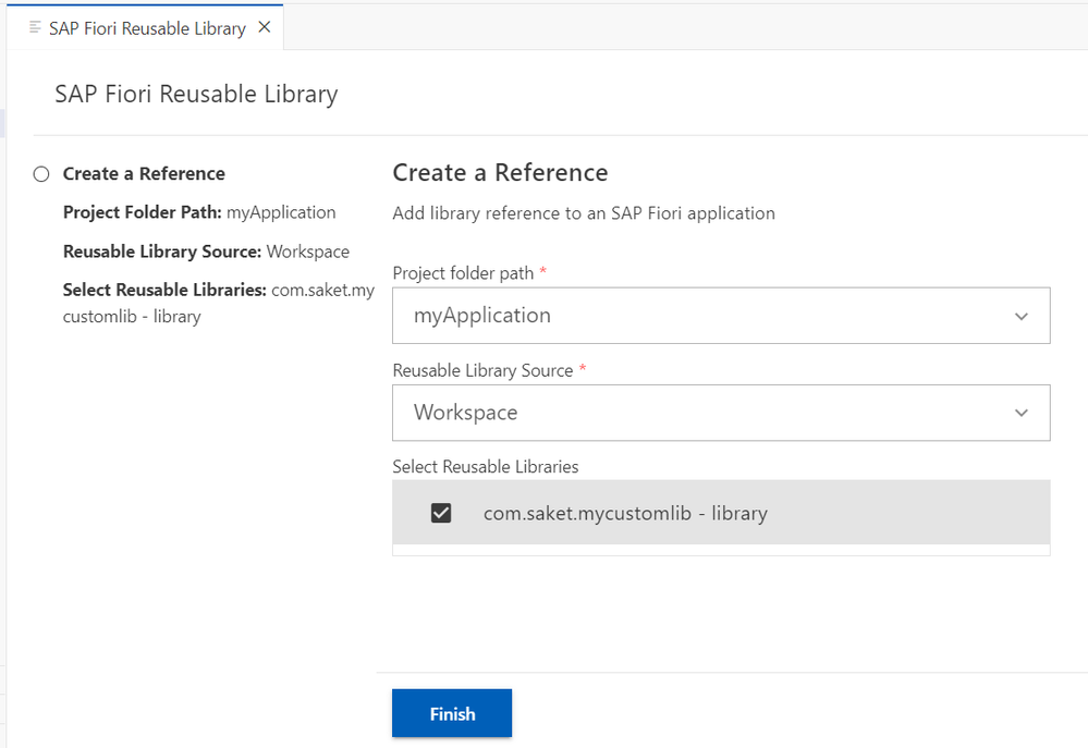 SAP Fiori Reuseable Library wizard